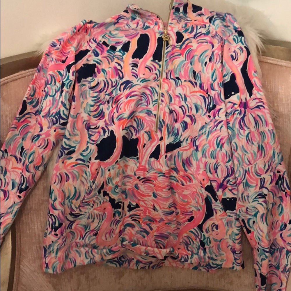 Lilly Pulitzer flamingo half zip jacket